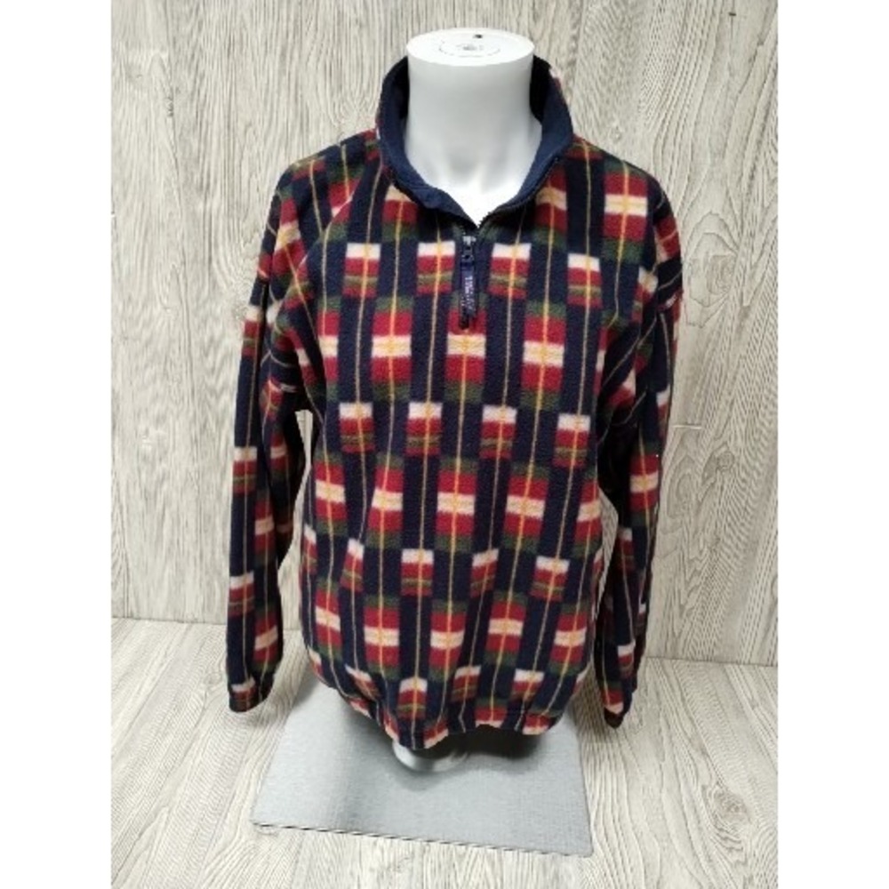 Bugle Boy Long Sleeve Fleece Shirt‎ Mens MEDIUM 1/4 Zip Pullover Casual Vintage